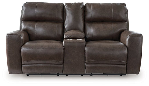 Crossplex Power Reclining Loveseat with Console - Visions in Furniture (La Mirada, CA)