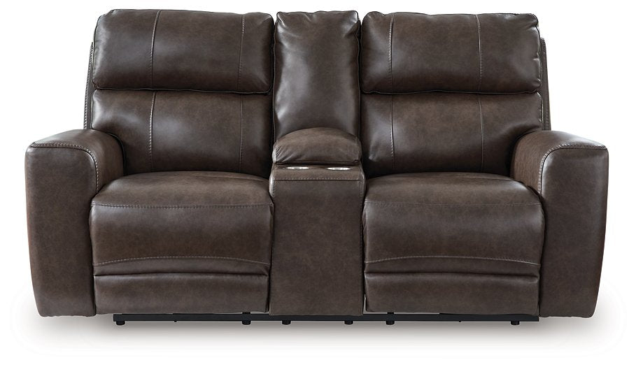 Crossplex Power Reclining Loveseat with Console - Visions in Furniture (La Mirada, CA)