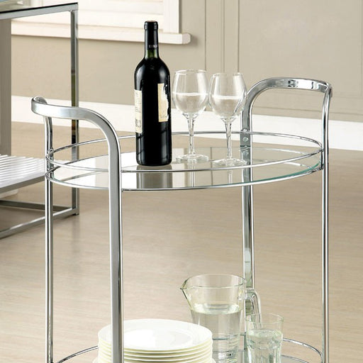 LOULE Chrome Serving Cart - Visions in Furniture (La Mirada, CA)