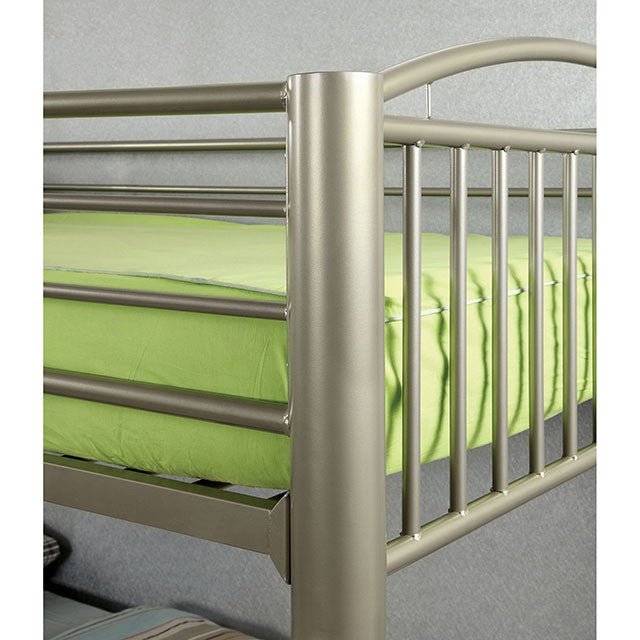 Lovia Metallic Gold Twin/Full Bunk Bed - Visions in Furniture (La Mirada, CA)