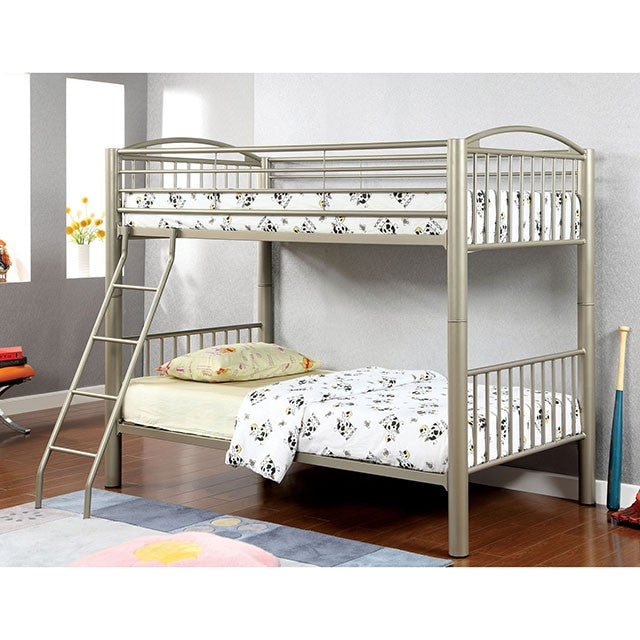 Lovia Metallic Gold Twin/Twin Bunk Bed - Visions in Furniture (La Mirada, CA)
