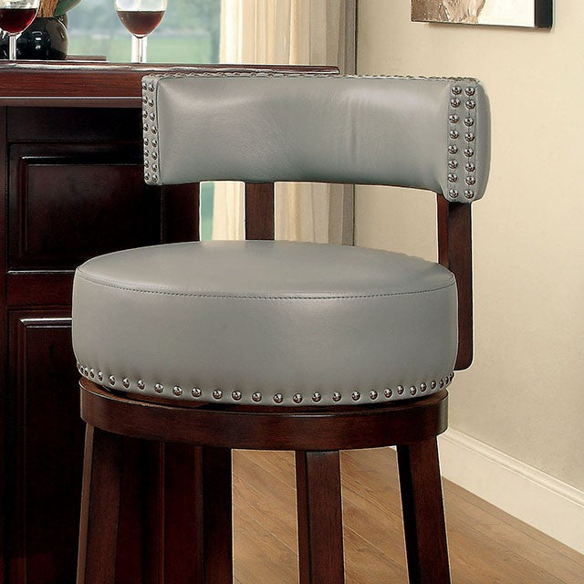SHIRLEY Dark Oak/Gray 29" Bar Stool - Visions in Furniture (La Mirada, CA)