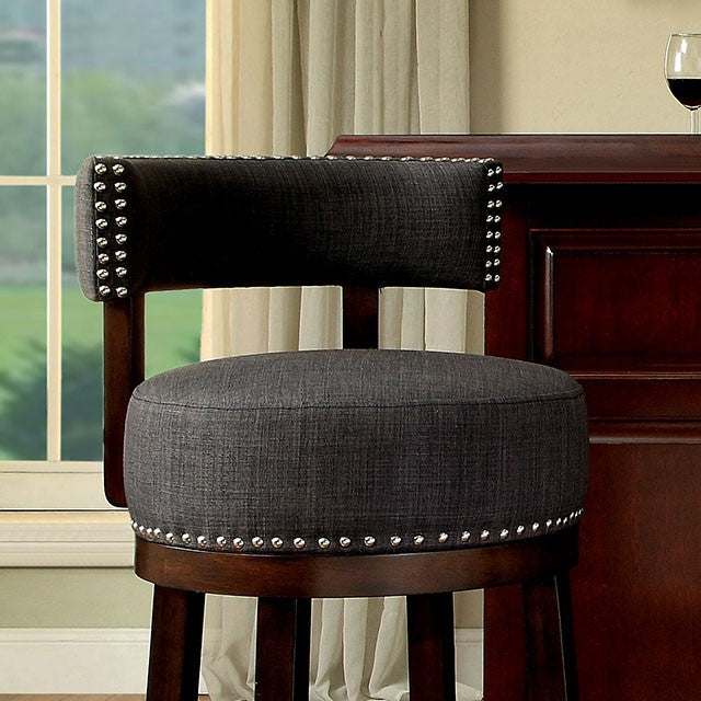 LYNSEY Dark Oak/Gray 24" Bar Stool - Visions in Furniture (La Mirada, CA)