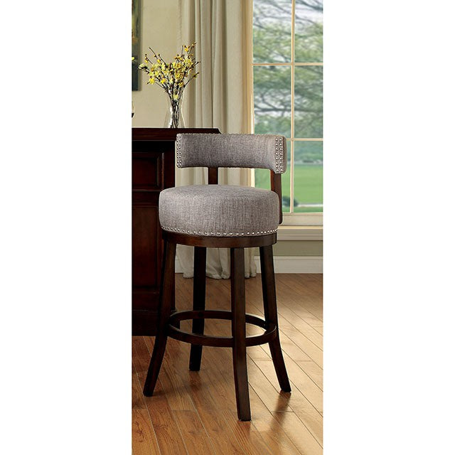 LYNSEY Dark Oak/Light Gray 24" Bar Stool - Visions in Furniture (La Mirada, CA)