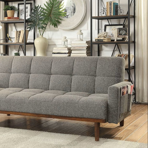 Nettie Gray/Oak Futon Sofa - Visions in Furniture (La Mirada, CA)