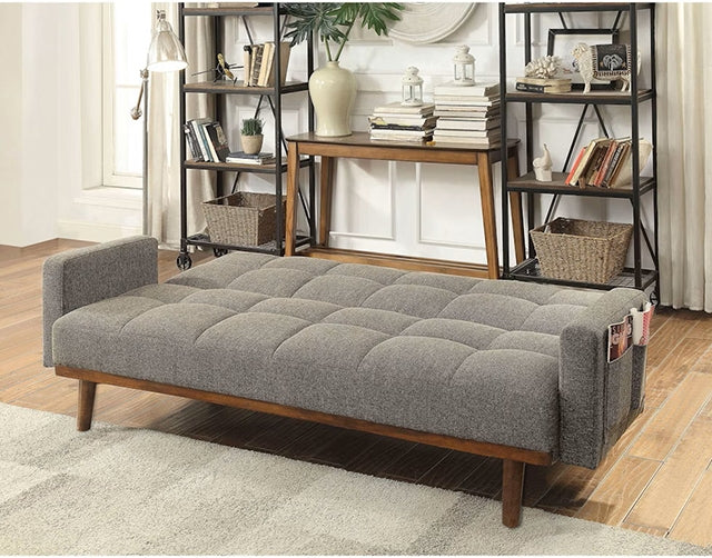 Nettie Gray/Oak Futon Sofa - Visions in Furniture (La Mirada, CA)