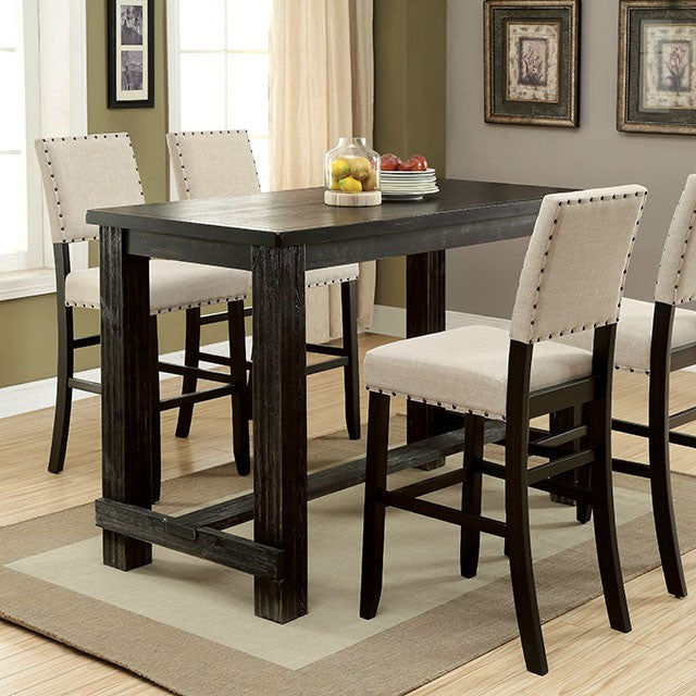 Sania 5 Pc Bar Table Set Black - Visions in Furniture (La Mirada, CA)