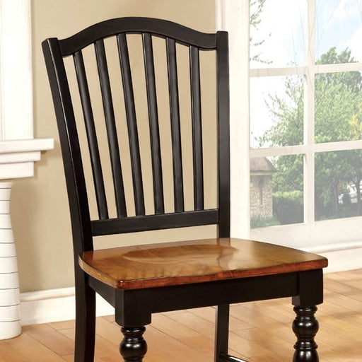 MAYVILLE Black/Antique Oak Side Chair (2/CTN) - Visions in Furniture (La Mirada, CA)