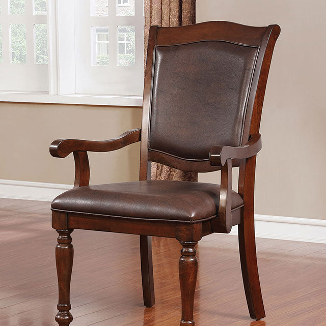 Sylvana Brown Cherry/Espresso Arm Chair (2/CTN) - Visions in Furniture (La Mirada, CA)