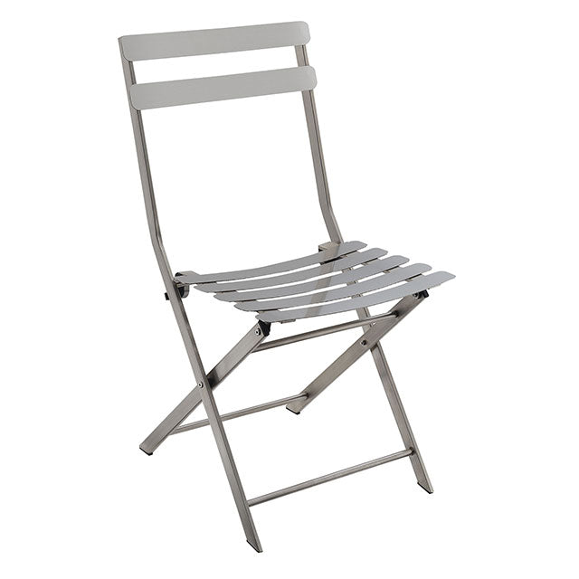 Lilah Stainless Folding Chair (2/Ctn) - Visions in Furniture (La Mirada, CA)
