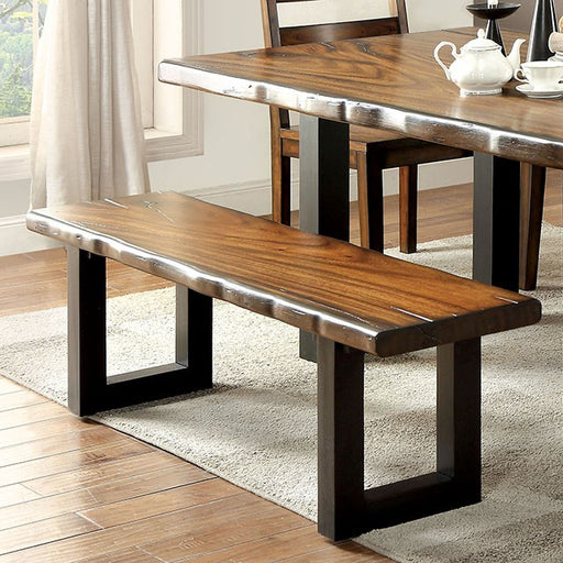 MADDISON Tobacco Oak/Black Bench - Visions in Furniture (La Mirada, CA)