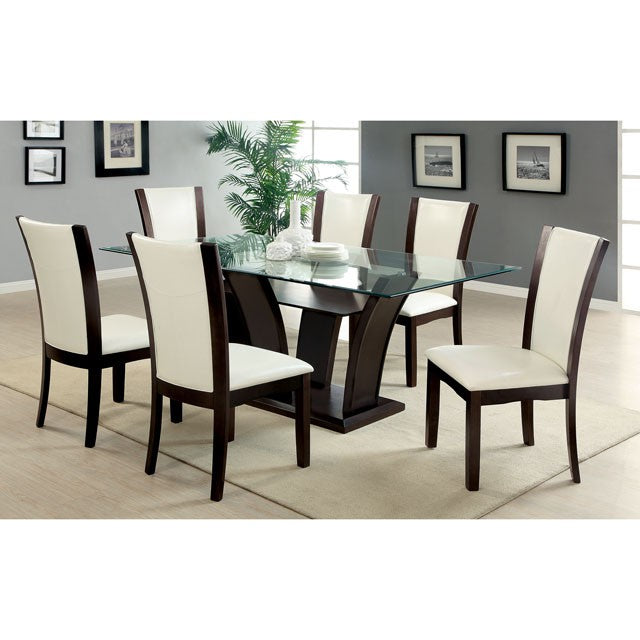 Manhattan I Dark Cherry/White Side Chair, White (2/CTN) - Visions in Furniture (La Mirada, CA)