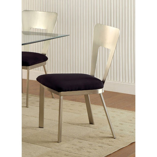 NOVA Silver/Black Side Chair (2/CTN) - Visions in Furniture (La Mirada, CA)