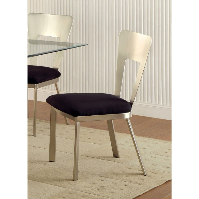 NOVA Silver/Black Side Chair (2/CTN) - Visions in Furniture (La Mirada, CA)