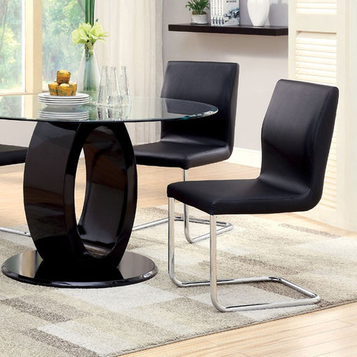 LODIA I Black Round Table - Visions in Furniture (La Mirada, CA)
