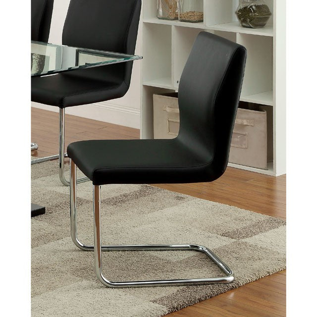 LODIA I Black/Silver Side Chair - Visions in Furniture (La Mirada, CA)