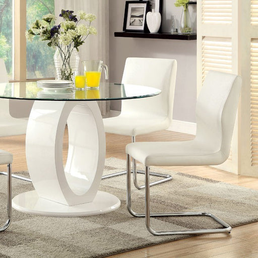LODIA I White Round Table - Visions in Furniture (La Mirada, CA)