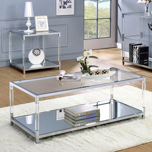 Ludvig Chrome/Clear Coffee Table - Visions in Furniture (La Mirada, CA)