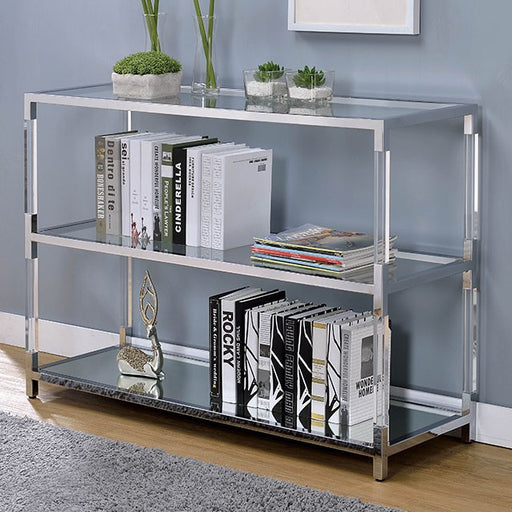 Ludvig Chrome/Clear Sofa Table - Visions in Furniture (La Mirada, CA)