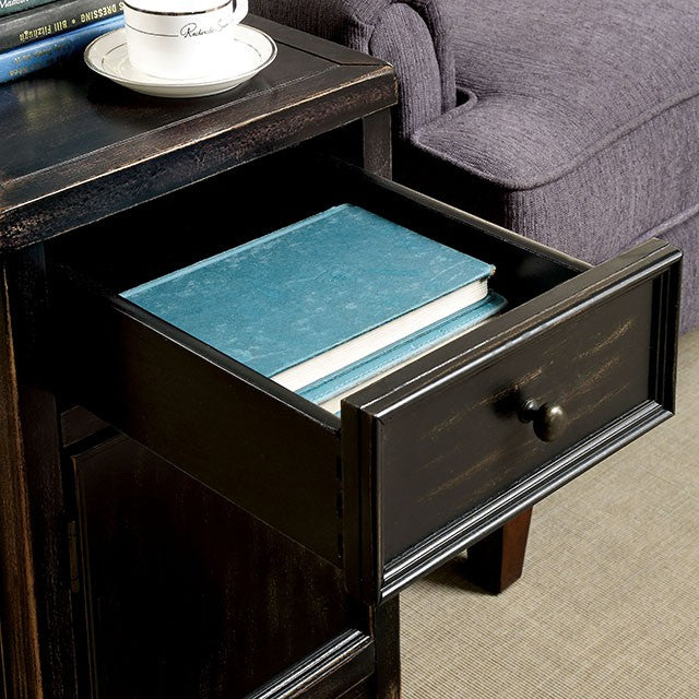 MEADOW Antique Black Side Table - Visions in Furniture (La Mirada, CA)