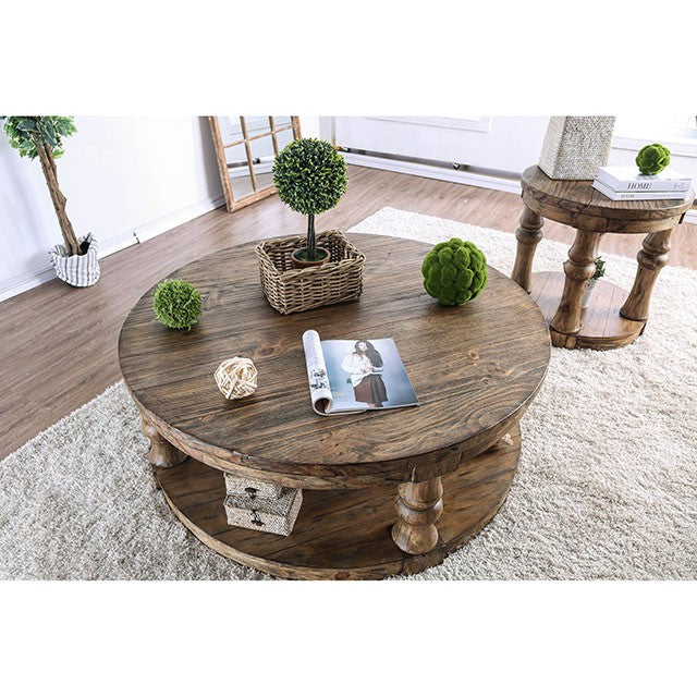 Mika Antique Oak End Table - Visions in Furniture (La Mirada, CA)
