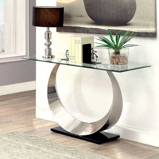ORLA II Satin Plated/Black Sofa Table - Visions in Furniture (La Mirada, CA)