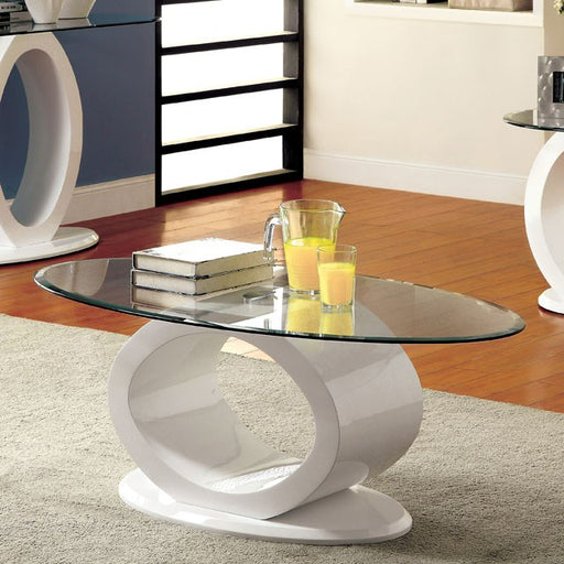 LODIA III White Coffee Table, White - Visions in Furniture (La Mirada, CA)
