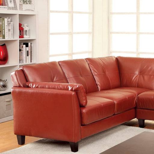 PEEVER Mahogany Red Sectional, Mahogany Red (K/D) - Visions in Furniture (La Mirada, CA)