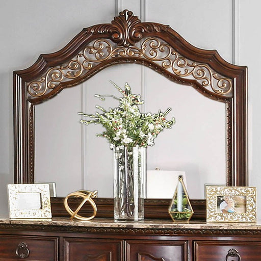 Menodora Brown Cherry Mirror - Visions in Furniture (La Mirada, CA)