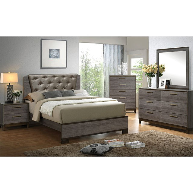 MANVEL Two-Tone Antique Gray Queen Bed - Visions in Furniture (La Mirada, CA)