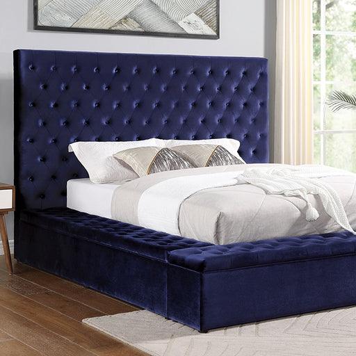 Davida Queen Bed Blue - Visions in Furniture (La Mirada, CA)
