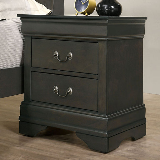 Louis Philippe Night Stand Gray - Visions in Furniture (La Mirada, CA)