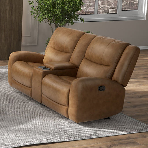 Leolinus Manual Recliner Loveseat w/ Console - Visions in Furniture (La Mirada, CA)