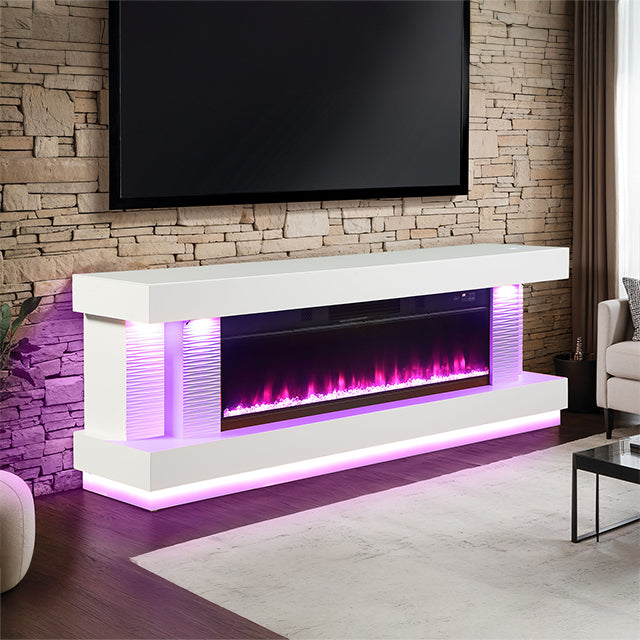Peseux 71" TV Stand w/ Electric Fire Place - Visions in Furniture (La Mirada, CA)