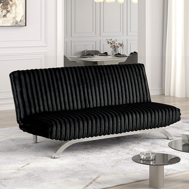 Villeneuve Futon Sofa Bed Black, Pink, & Grey - Visions in Furniture (La Mirada, CA)