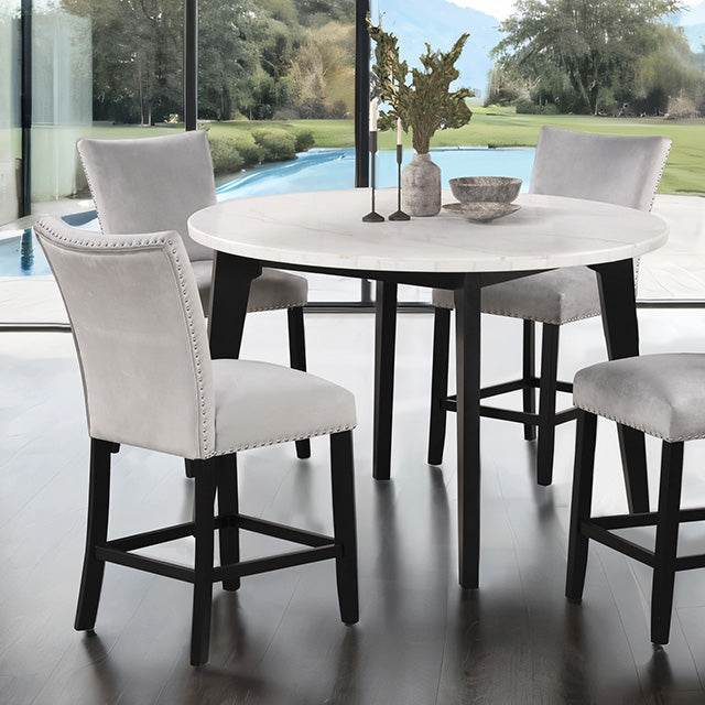 Sabro 5 Pc Counter Ht Table Set Black - Visions in Furniture (La Mirada, CA)