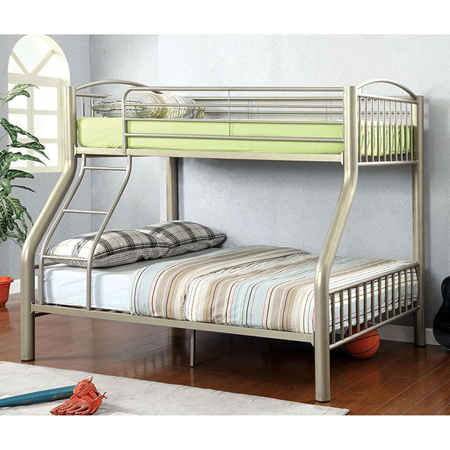 Lovia Metallic Gold Twin/Full Bunk Bed - Visions in Furniture (La Mirada, CA)