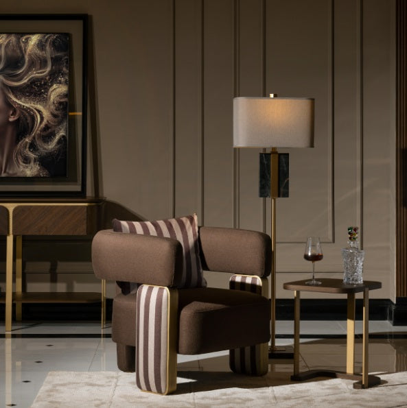 AICO Furniture Amora Chair Brown in Eggshell Walnut - Visions in Furniture (La Mirada, CA)