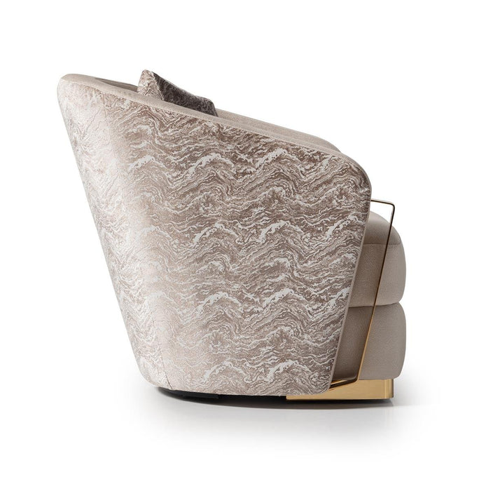 AICO Carmela Accent Chair in Shimmer Ivory - Visions in Furniture (La Mirada, CA)