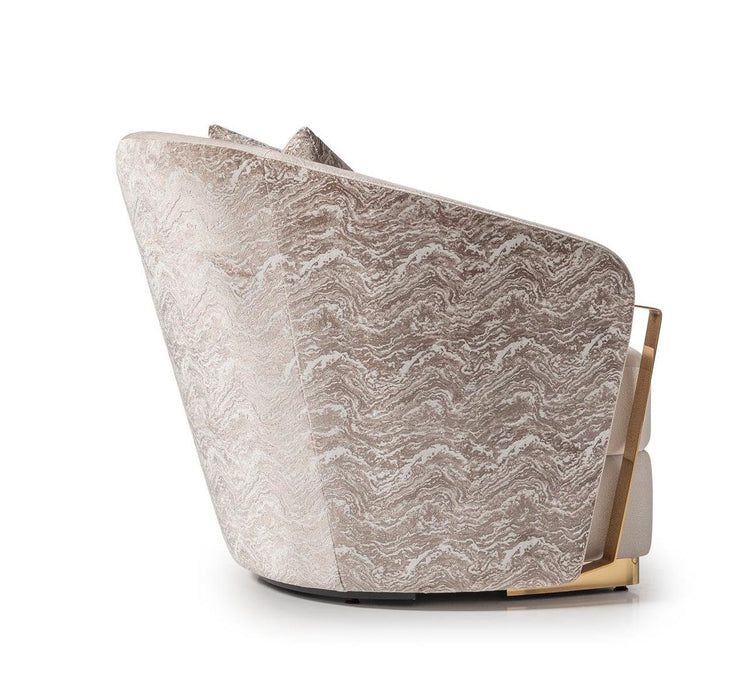 AICO Carmela Accent Chair in Shimmer Ivory - Visions in Furniture (La Mirada, CA)