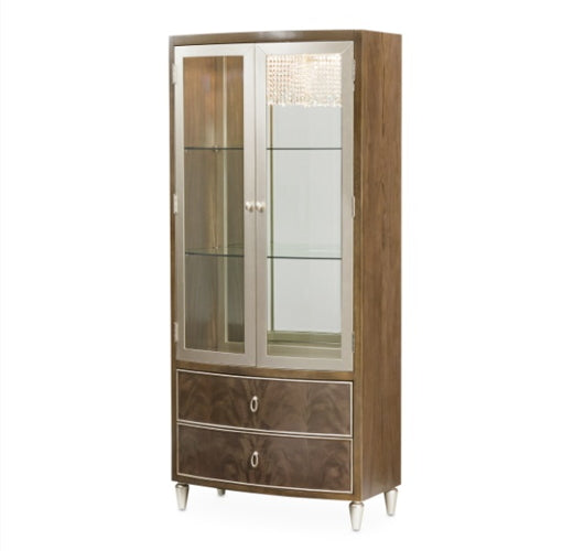 AICO Villa Cherie Display Cabinet in Hazelnut image