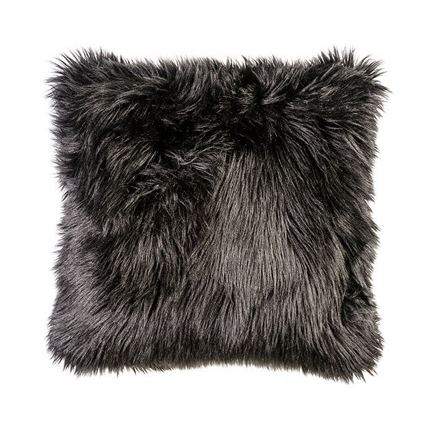Jet Black 20" X 20" Pillow, Fur Black (2/CTN) - Visions in Furniture (La Mirada, CA)