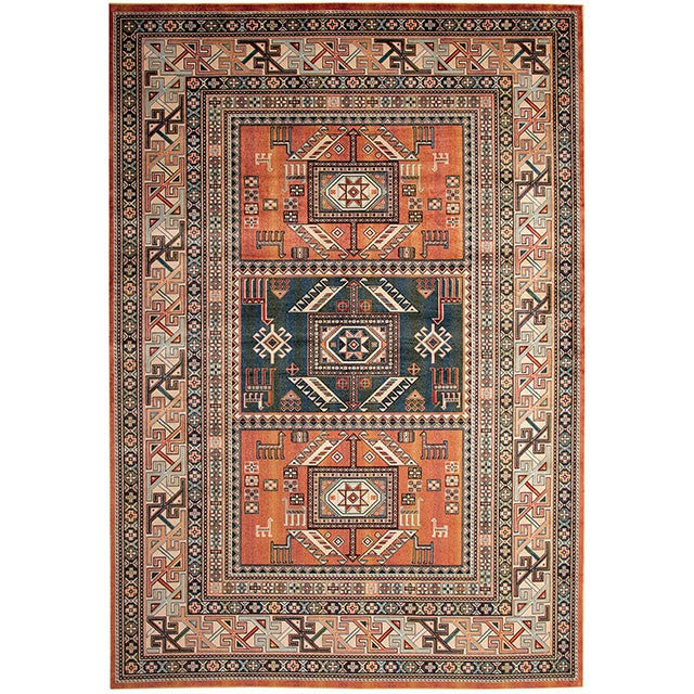 Mortsel Orange/Multi 5'3" X 7'6" Area Rug - Visions in Furniture (La Mirada, CA)
