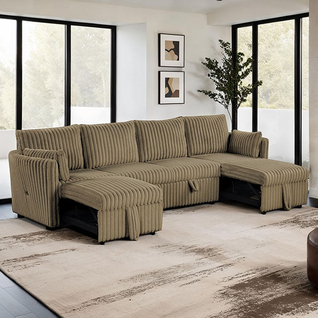 Denholme U-Sectional w/ Pull Out - Visions in Furniture (La Mirada, CA)