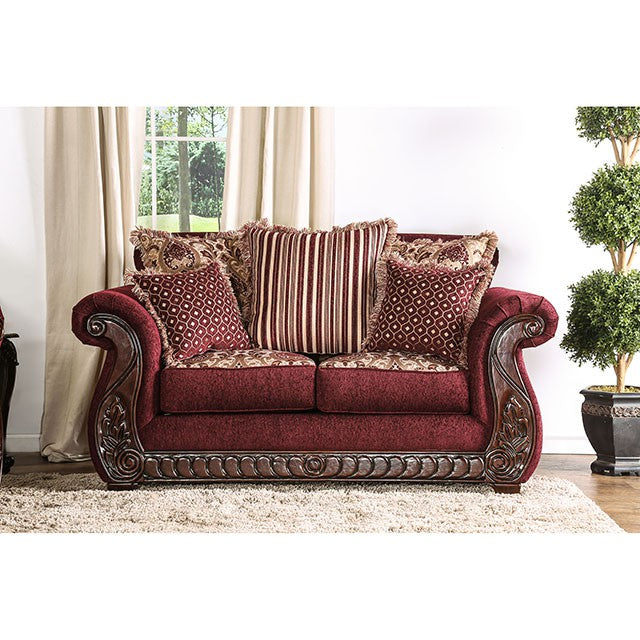 TABITHA Wine Love Seat, Wine - Visions in Furniture (La Mirada, CA)