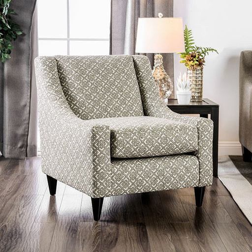 Dorset Light Gray/Pattern Square Chair - Visions in Furniture (La Mirada, CA)