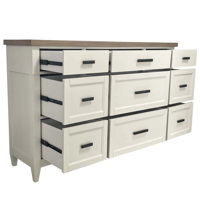 Parker House Americana Modern Bedroom King Platform Bed 2 Nightstands and Dresser with Mirror