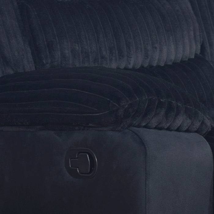 Willow Console Loveseat W/ Dual Recliners-Black
