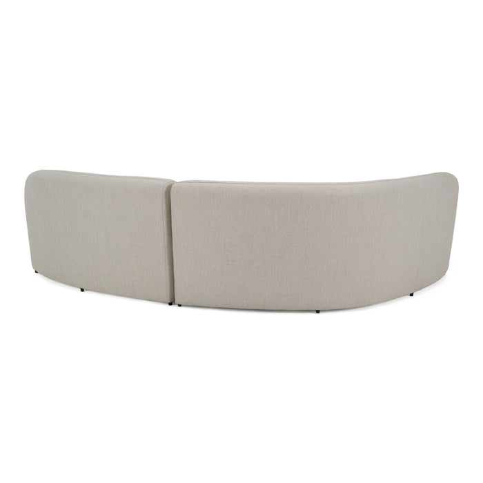 Lucena - Outdoor Oyster Olefin Fabric Curved Sectional Sofa
