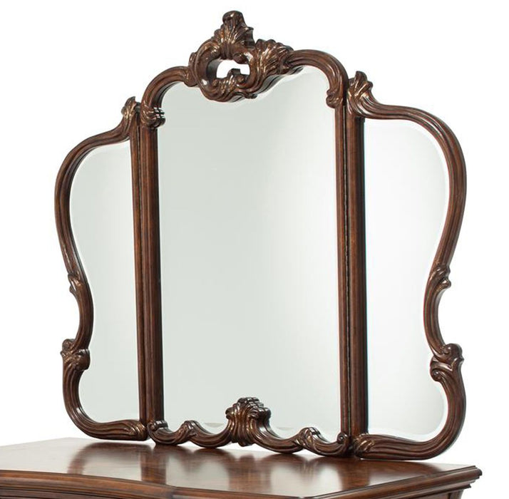 Aico Platine de Royale Vanity Mirror in Light Espresso - Visions in Furniture (La Mirada, CA)